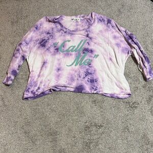 Wildfox Lavender Tie-Dye Long sweatshirt